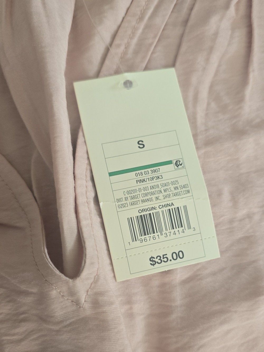 NWT a New Day Soft Pink Long Sleeve Midi Dress with Drawstring Waist - Picture 6 of 9